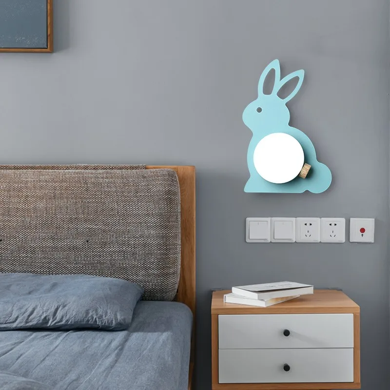 Children's room wall light bedside lamp Nordic creative cartoon wall sconce bedroom lamp staircase aisle living room led lamp