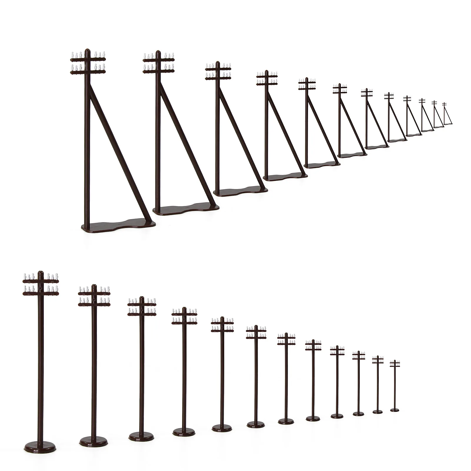 Evemodel 24pcs Model Trains HO Scale Power Poles 1:87 Telegraph Poles 7.5cm Railway Diorama GY19087