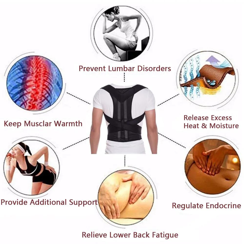 Back Support Posture Correction Shirt Adjustable Posture Corrector Back Support Pain Back Relief Back Support Belt Man Women