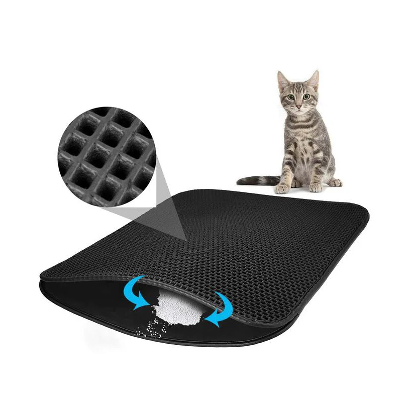 

Waterproof Pet Cat Litter Mat Double Layer Pet Litter Box Mat Non-slip Sand Cat Pad Washable Bed Mat Clean Pad Products