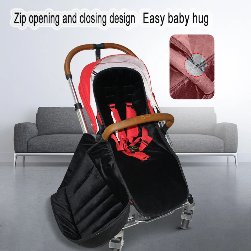 Baby stroller sleeping bag warm stroller foot cover universal thickening cushion foot cover windshield winter out windproof