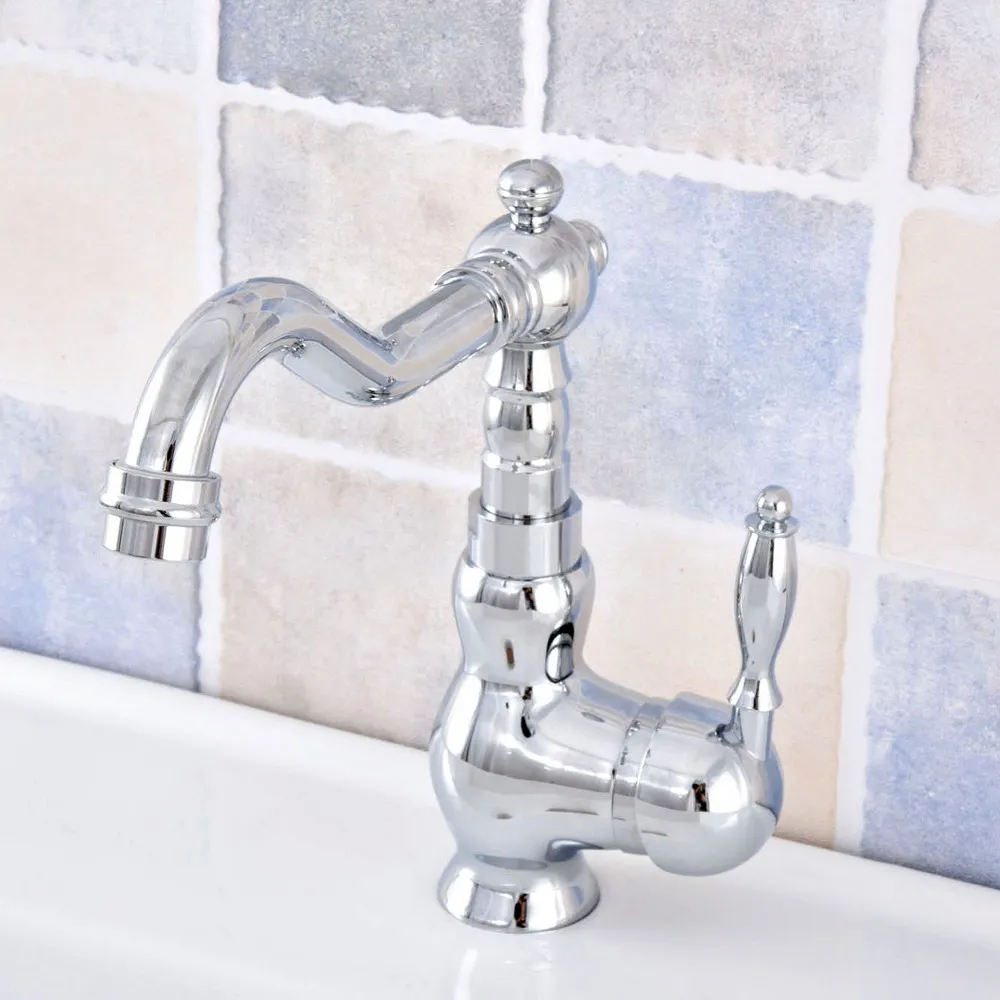 Polished Chrome Bathroom Basin Faucet Bath Faucets Vanity Vessel Sinks Mixer Tap Cold And Hot Water Tap Nsf656