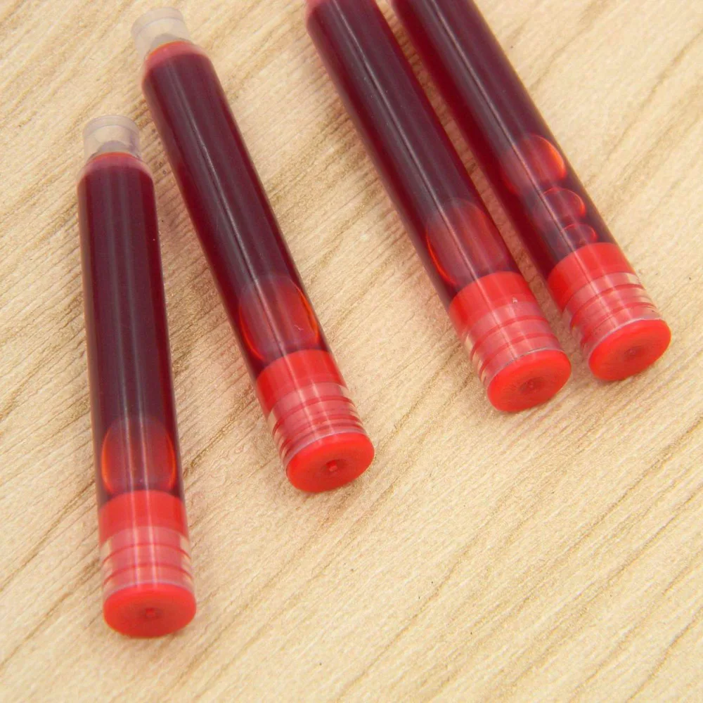 10pc RED color Fountain Pen Ink refill Converter Pump 3.4mm Cartridges Pen refill