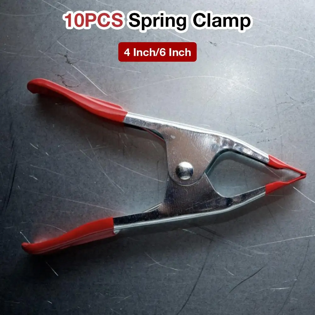 10pçs grampo de mola para trabalho pesado grampo de metal 4 tamanhos/6 fábricas com cabo revestido de pvc