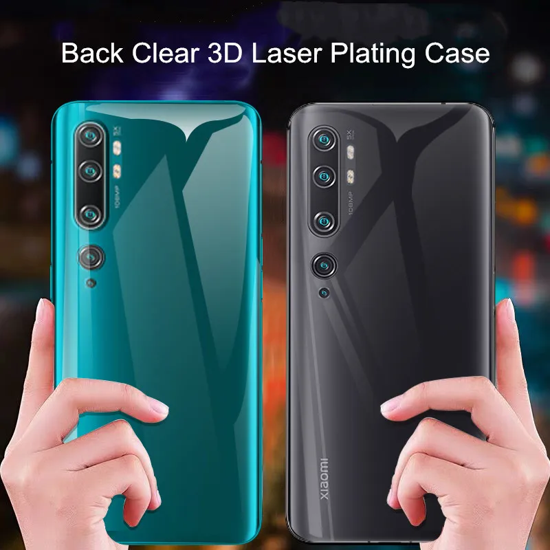 For Xiaomi Mi Note 10 Pro Case Soft Laser Plating Transparent TPU Phone Case for Xiaomi Mi CC9 Pro Crystal BacK Cover