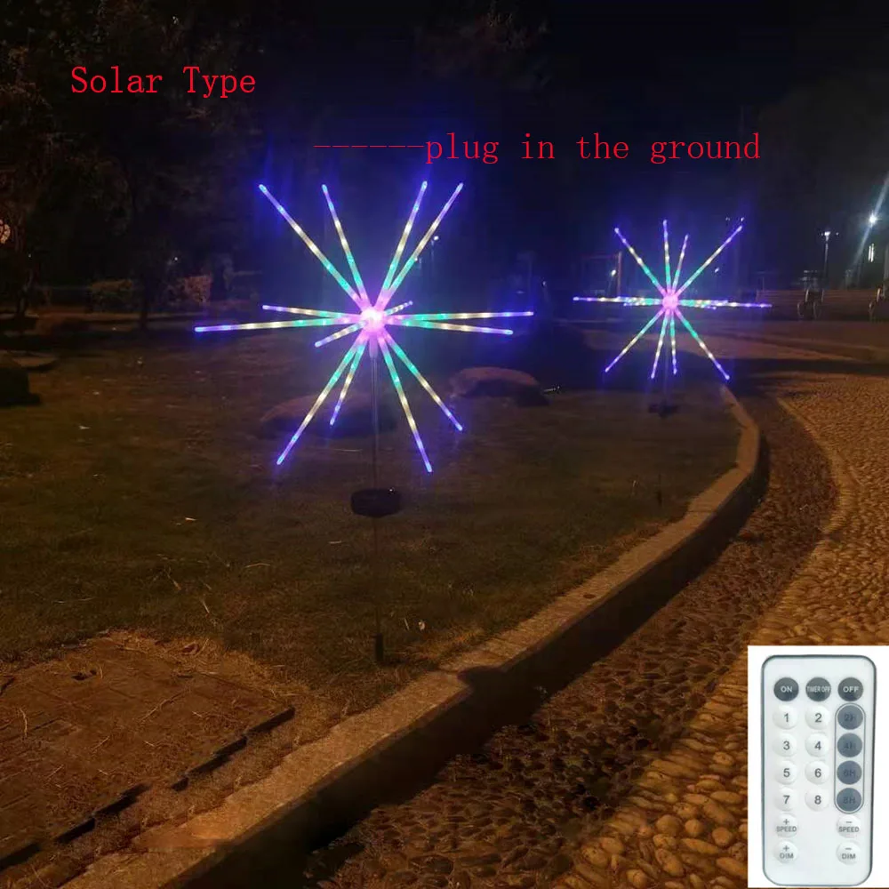 14 Tubes Star 3D Dynamic Firework Lamp Remote Control RGB Light LED Colorful Night Lamp Holiday Decoration Children Gift