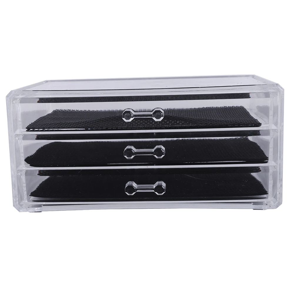 Plastic Cosmetics Storage Rack 3 Large Drawers Transparent Makeup Case Organizer Cosmetics Storage Rack