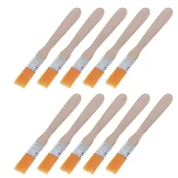 Cepillo de mango de madera de alta calidad, Herramientas de limpieza de soldadura de cerdas de nailon para pasta de flujo de soldadura, residuos de teclado PC, 10 Uds.