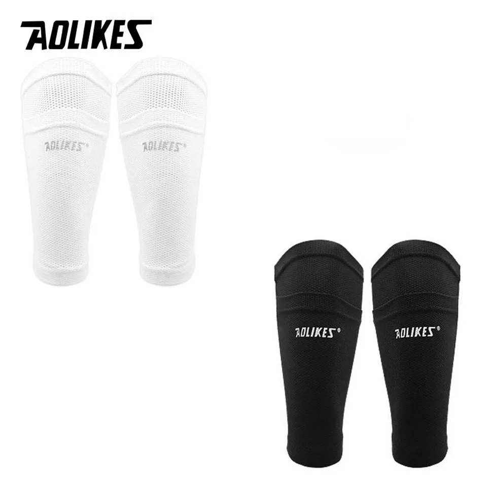 AOLIKES 1 Pair Sports Soccer Shin Guard Pad Sleeve Sock Leg Support Football Calf Sleeve Shinguard For Adult Teens Children