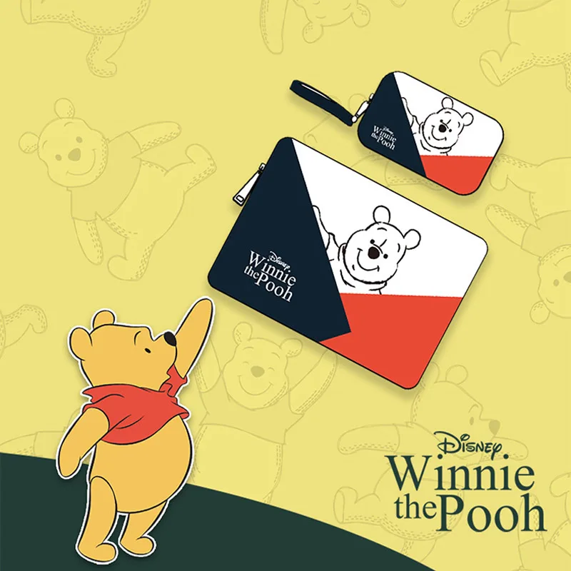 Disney Laptop Bag + Power Pack PU Leather Winnie The Pooh 13 14 Inch Notebook Bag Suit For Apple Huawei Lenovo Macbook Case