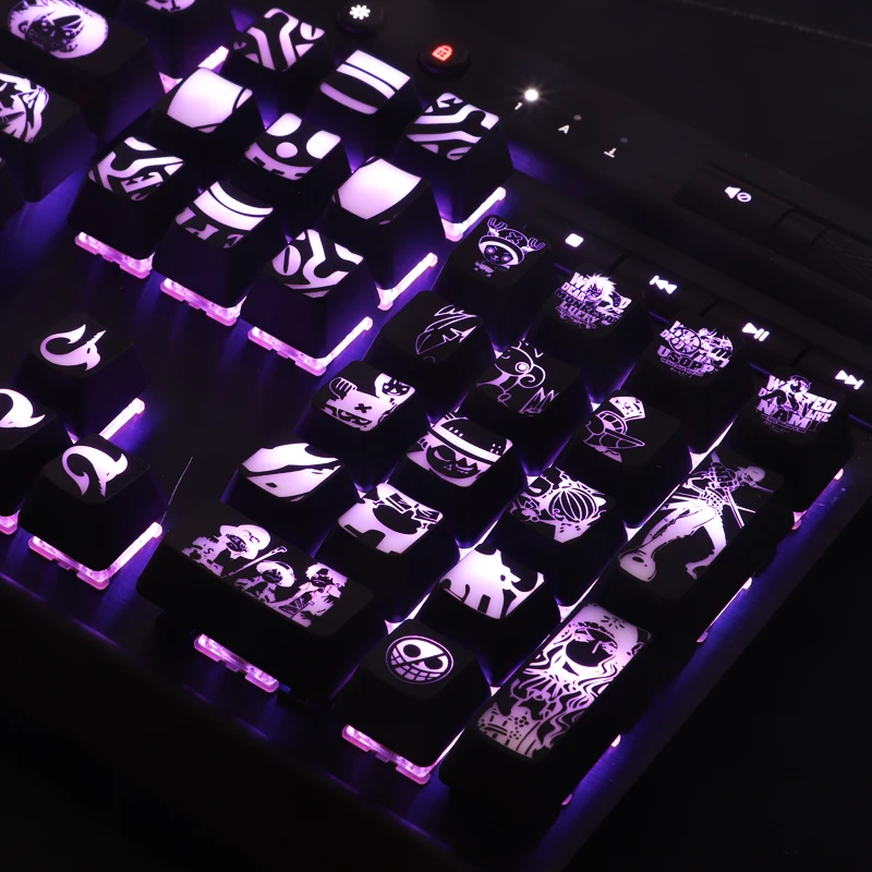 Imagem -02 - Conjunto High-end Backlit Keycap Teclado Mecânico Buraco Preto Revestimento Chave para Corsair K70 K95 Rgb Razer Huntsman Cereja 1