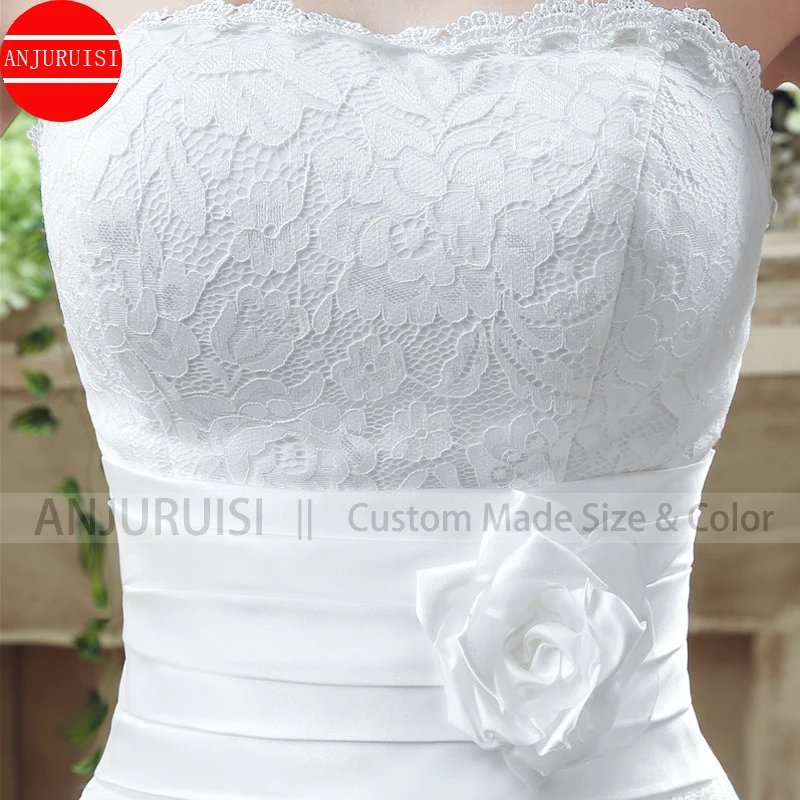 Superb France Lace Short Wedding Dresses Boho 2021 Vestidos De Novia Summer Bridal Gown With Flower Robe Mariage Boda Trouwjurk