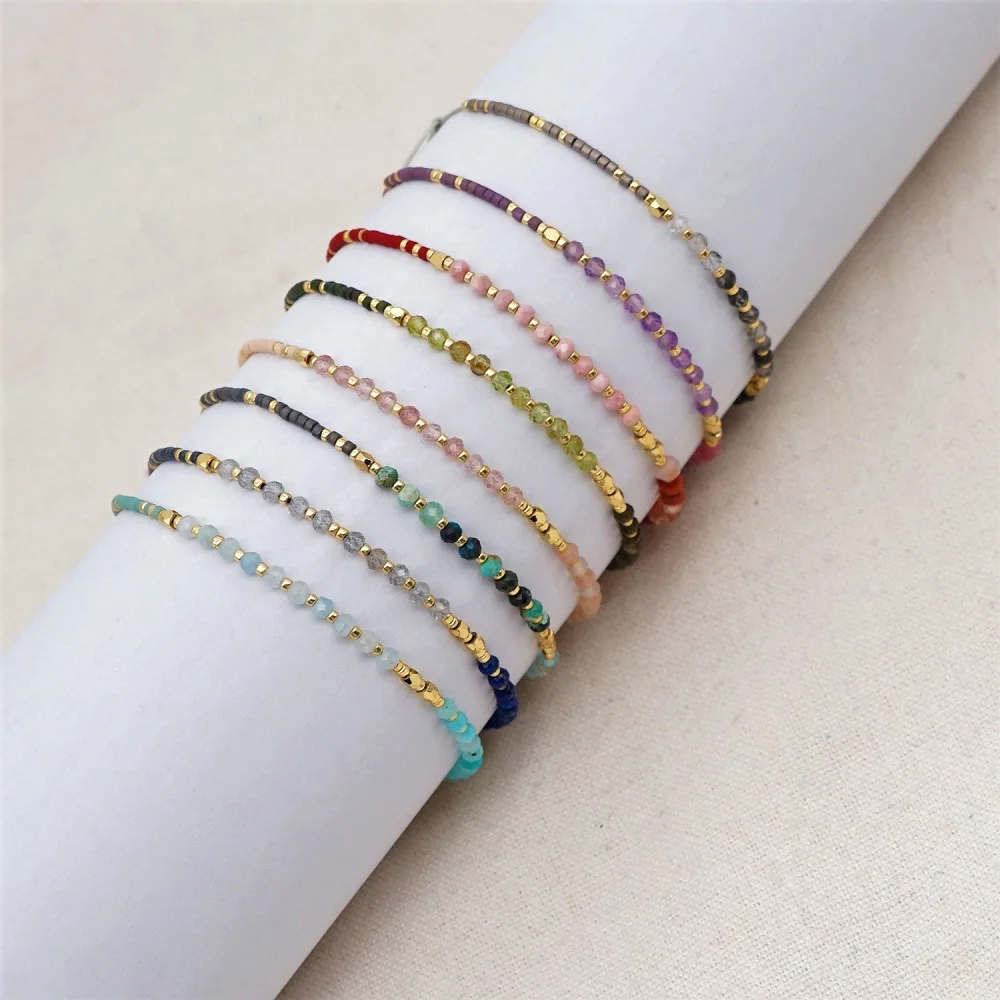 Go2boho Simple Bracelet Miyuki Bead Bracelets For Women Friends Gift Boho Natural Stone Pulseras Jewelry Adjustable Armband