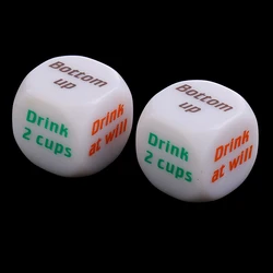 2Pcs Acrylic Dies Drinking Game Dice Drink Roll Decider for Pub Bar Toy Gift