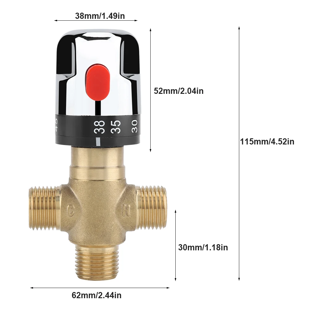 Brass Thermostatic Mixing Valve Water Temperature Pipe Basin Thermostat Motorized Ball Valve Vacuum Regulator Bomba De Agua