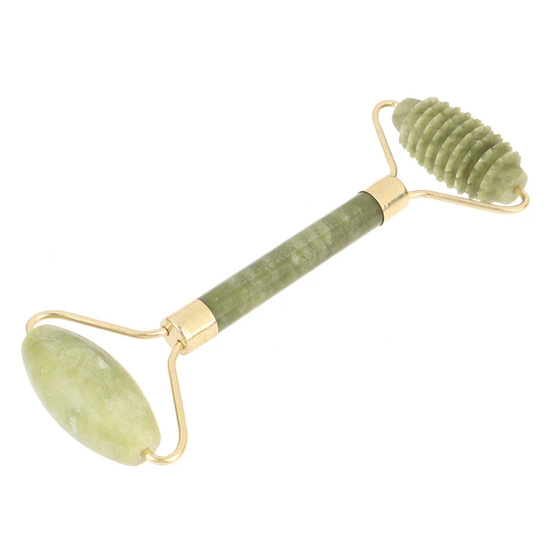 2PCS/Set Natural Jade Roller Facial Massager Stone Face Roller Guasha Massage Board Guasha Tool Jade Roller Guasha Massage Board