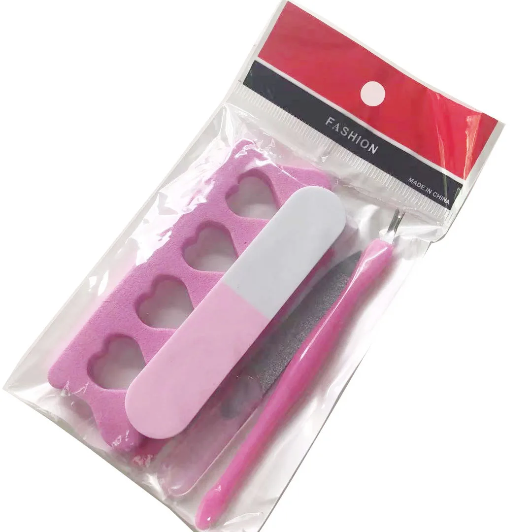 2 pcs manicure set pedicure kit disposable nail kit  hotel nail file   nail file cuticle fork