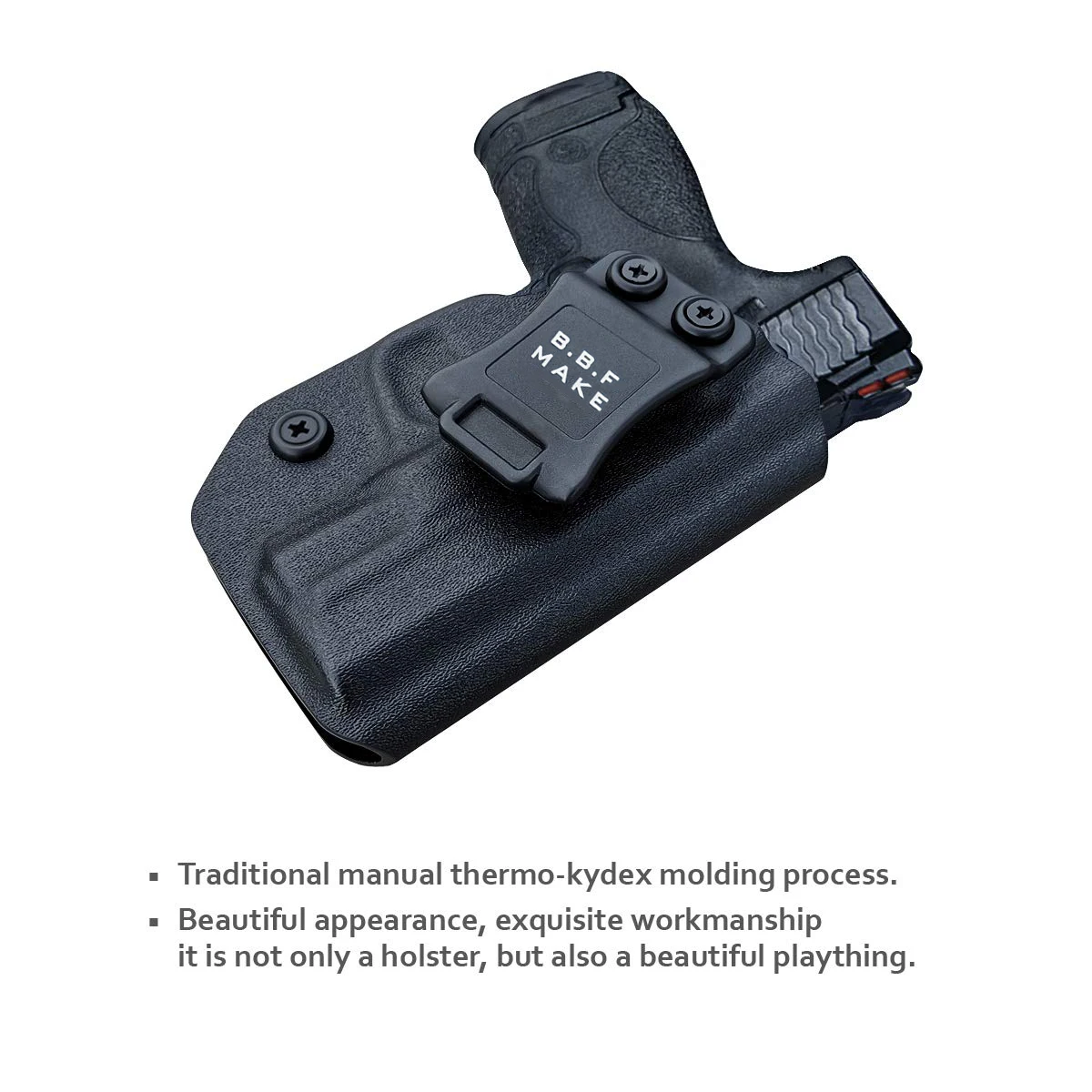 B.B.F sprawiają, że kabura IWB KYDEX pasuje na zamówienie: M & P Shield 9MM/.40 s & w kabura pistoletowa wewnątrz ukryta walizka pistoletowa