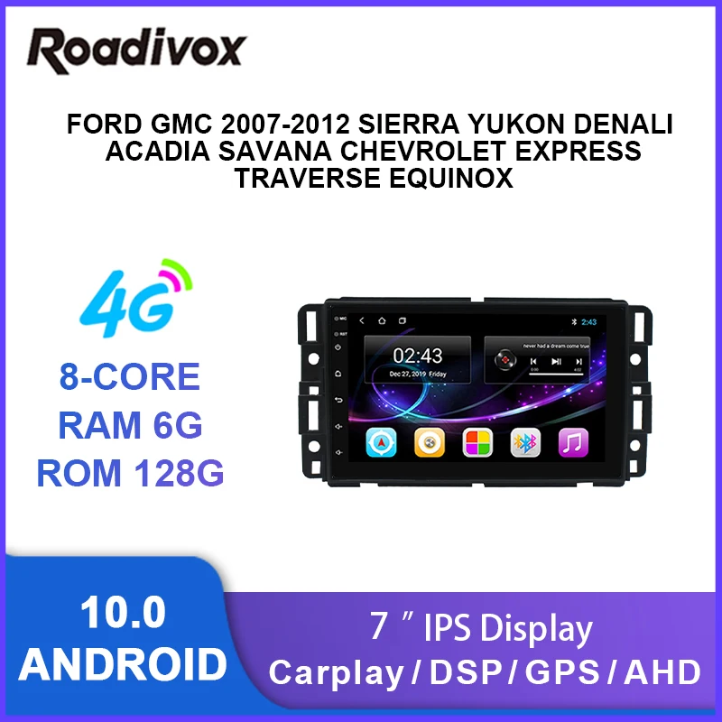 

7" android for Ford GMC Sierra Yukon Denali Acadia Savana Chevrolet Equinox 2 din car radio video gps navigation multimedia