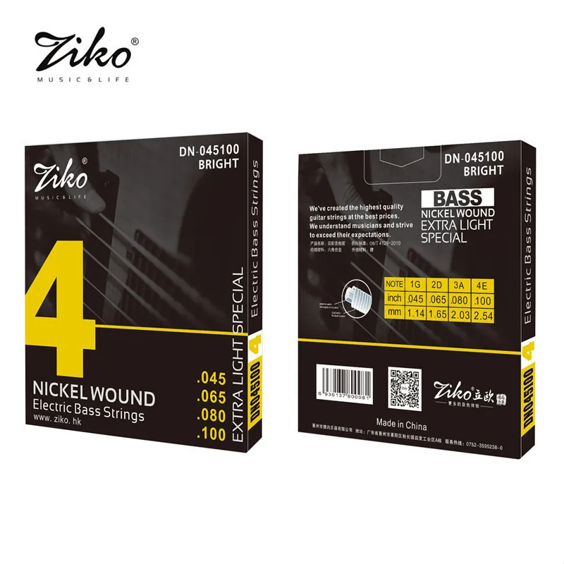 DN-045 ZIKO 045-100 Bass E-Gitarren-Saiten Teile Großhandel Musikinstrumente Zubehör – Detail 1