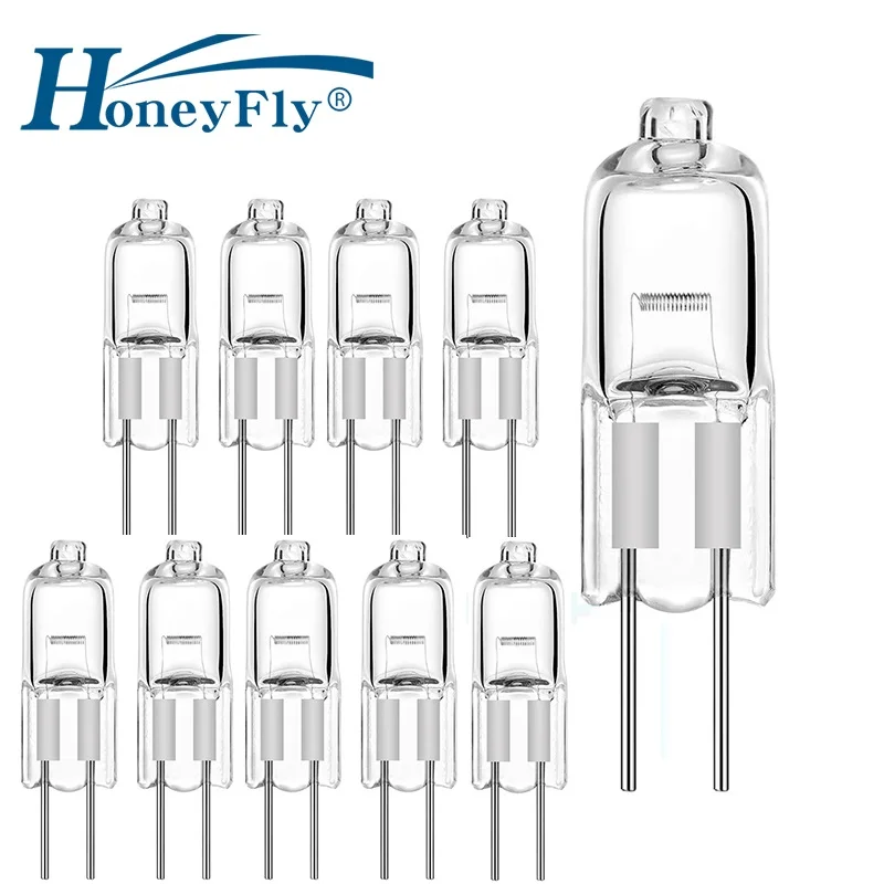 

HoneyFly 10pcs G4 Halogen Lamp 6V 5W 10W 20W 25W 30W Quartz Glass Bulb Lighting Beads Clear Crystal Warm White Indoor Commercial