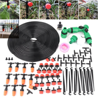 30m 50m DIY Micro Drip Irrigation System Self Garden Irrigation Automatic Watering Kits Adjustable Drippers Atomizing Nozzle