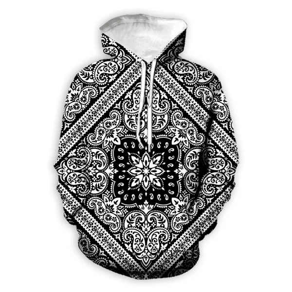 

New Bandana Pattern 3D Print Causal Clothing Fashion Men Women Tracksuits Crewneck Hoodies Plus size S-7XL harajuku man hoodies