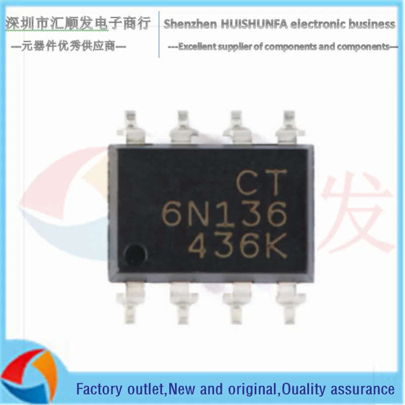 

Original genuine CT6N136(S)(T1) SMD-8 patch optocoupler compatible with 6N136S(TA) coupler