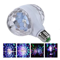 LED 6W Rotating Bulb Light with Dual Head Magic Stage Disco Lamp Rotating Double-headed LED Stage Light Colorful Light Bulb