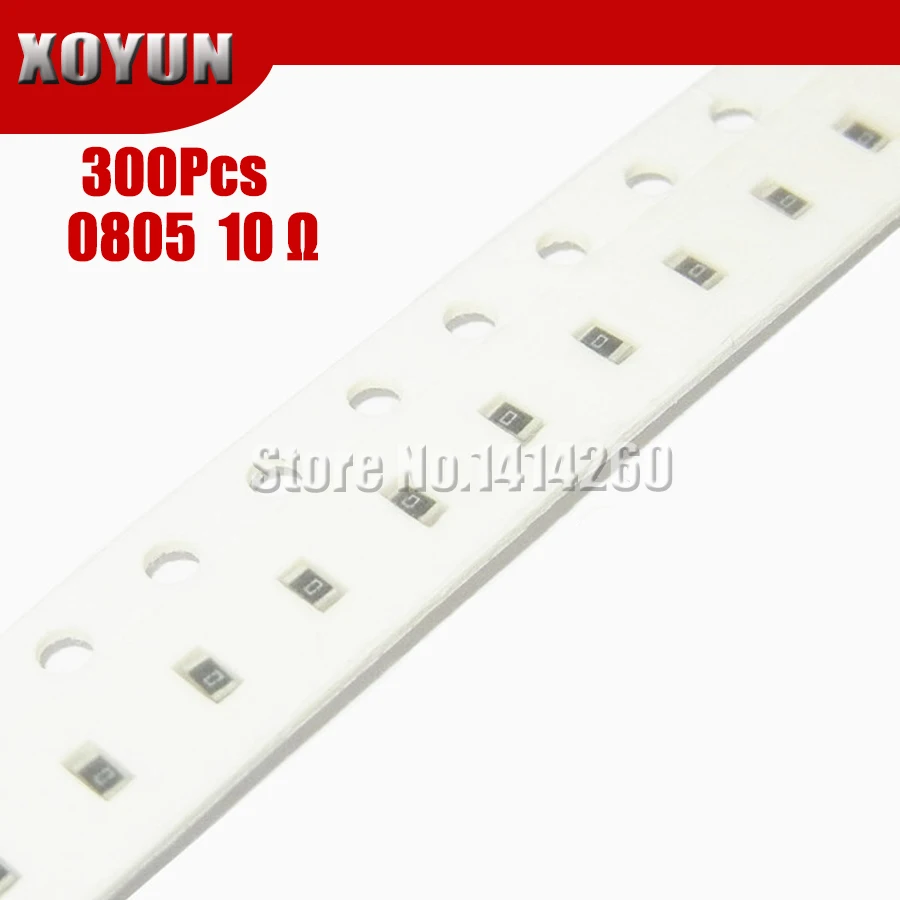 300PCS 0805 SMD Resistor 1% 10 ohm  1/8W 10R