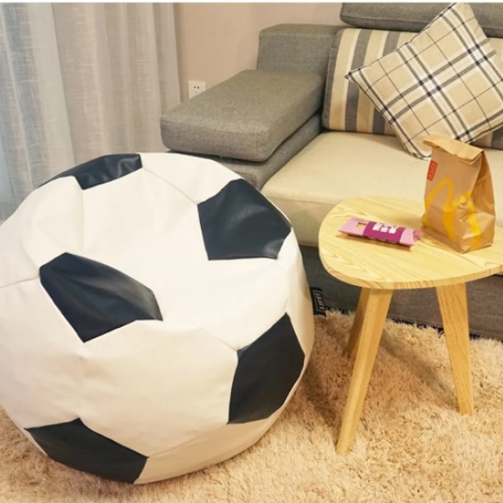 EXTRA LARGE Stuffed Animal Storage Bean Bag Chair Cover - for Toy Storage for Kids - Waterproof Football Printed