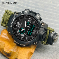 SHIYUNME Brand Men Sports Watches Fashion compass Waterproof LED Digital Watch Man Military Wrist Watch Relogio Masculino Watch