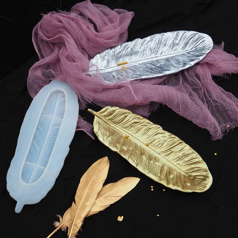 DIY Resin Jewelry Molds Feather Shaped Plate UV Resin Mold Jewelry Tools