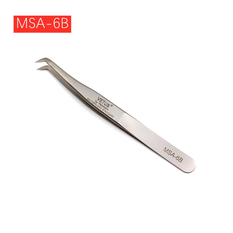 VETUS Original MSA-6B Tweezers Hyperfine High Precision Corrosion-resistant for Volume Eyelashes Extensions 100% Genuine