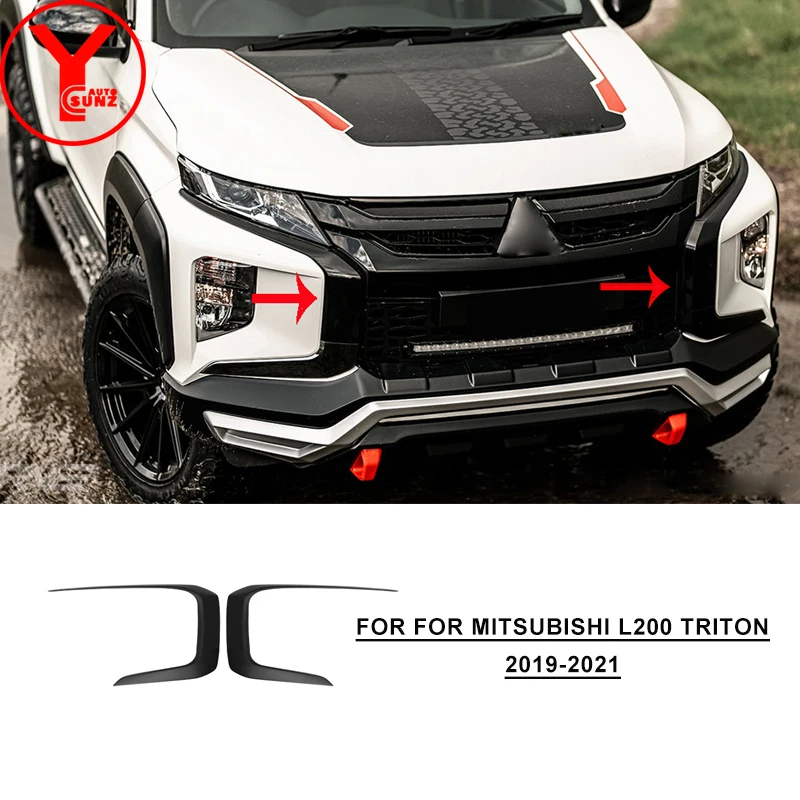 

ABS Matte Black Front Side Bumper Cover Trim Front Under Cover lower Lip Bumper Fit For Mitsubishi L200 Triton 2019 2020 2021