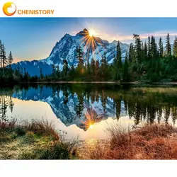 CHENISTORY Snow Mountain DIY Painting By Numbers Kits Landscape Paint On Canvas Painting Calligraphy Home Decor Wall Art Picture