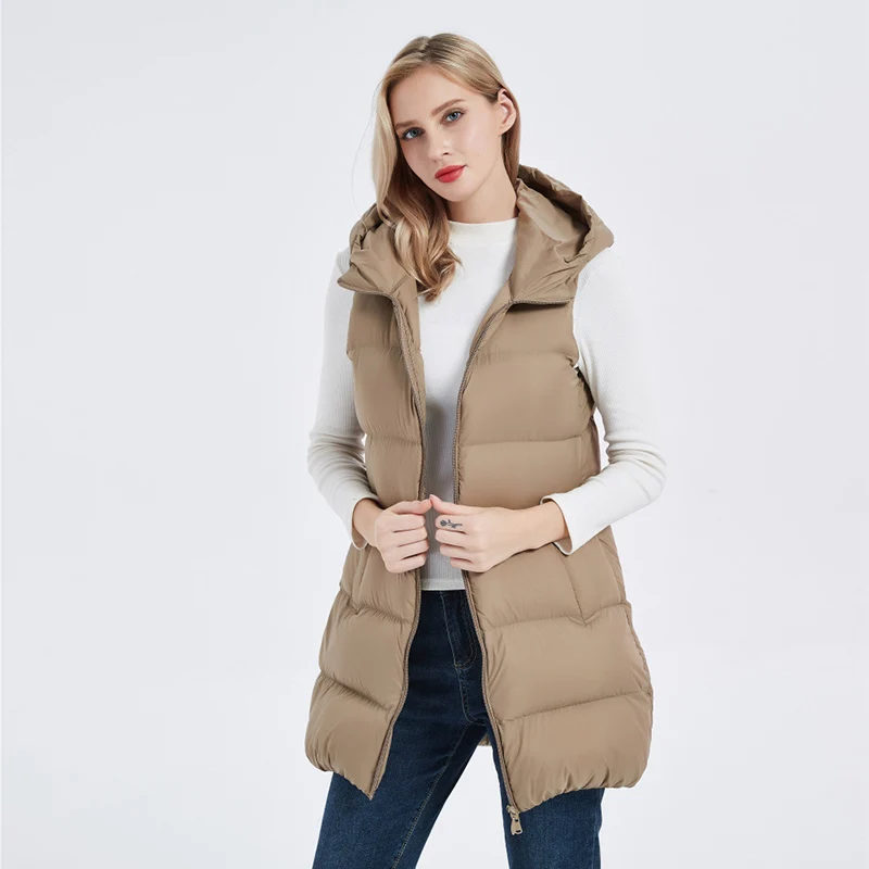 SEDUTMO Winter Long Duck Down Vest Women Warm Thick hooded Jackets Oversize Waistcoat Slim Casual Parkas ED1706