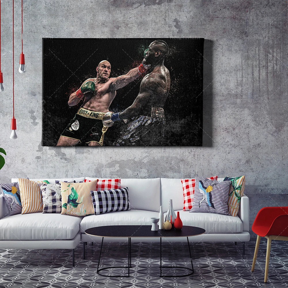 

Modern Canvas Wall Art Boxer Wilder Posters Modular Painting HD Home Decor Boxing Picture Print Living Room Interior Artwork