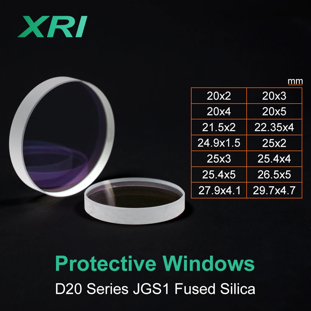 Fiber Laser Protection Window Lens Protective Windows Dia20/22.35/24.9/25.4/26.5/27.9 for WSX Precitec Raytools Laser Heads