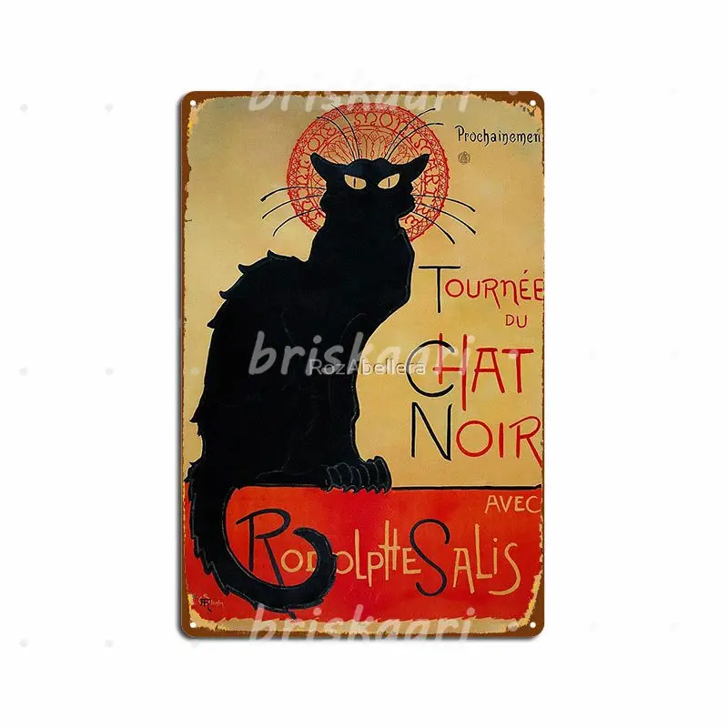 Tournee Du Chat Noir de Theophile, carteles de Metal para decoración de Pub, cueva, Pub, placa de pared, carteles de Metal