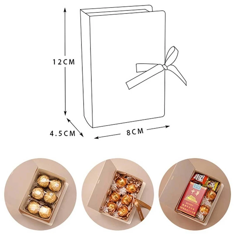 4Pcs Book Shape Merry Christmas Candy Boxes Bags Christmas Santa Claus Gift Box Navidad Natal Noel Party Decoration 2023