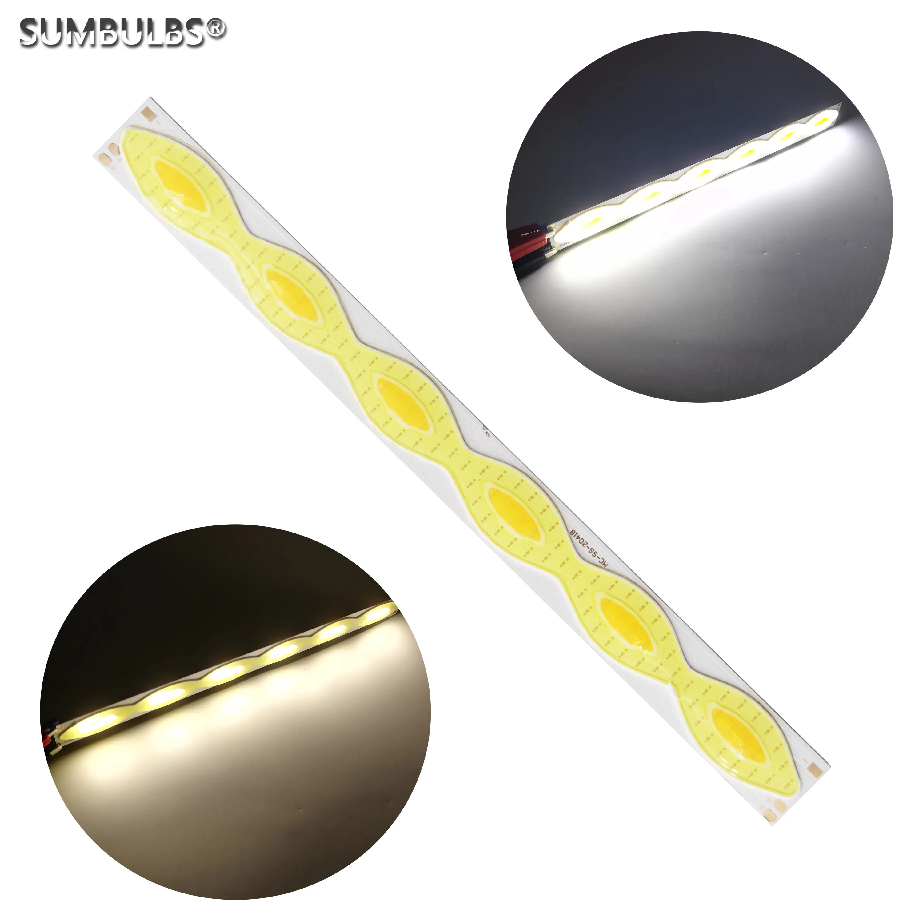 sumbulbs 204x18 mm dc 12v led cob faixa bar lampada luz fonte dupla cor quente branco frio lampada para faca voce mesmo auto luzes 01