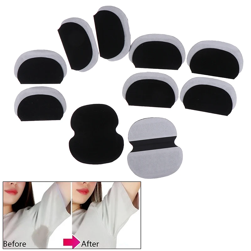 10Pcs Disposable Underarm Shirt Antiperspirant Protection From Sweat Pads Deodorant Armpit Absorbent Pad Black