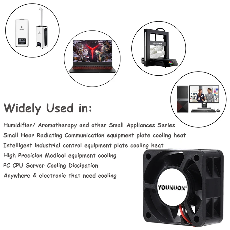 Caso do computador Ventilador, Ventilador de refrigeração, Dissipador de calor, Impressora 3D, Bola 40mm, 40x40x20mm, 24V, 12V, 5V, 4020, 2Pin, 3Pin