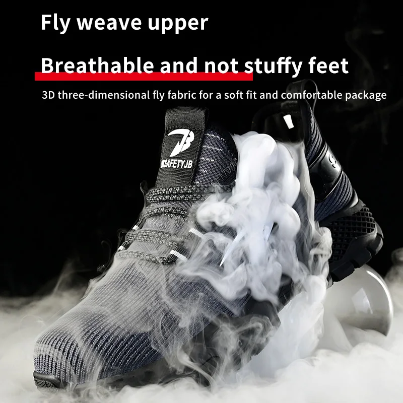 Men Safety Shoes Metal Toe Indestructible Ryder Shoe Work Boots with Steel Toe Waterproof Breathable Sneakers Work Shoes