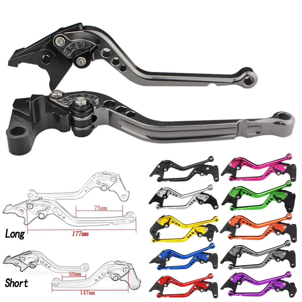 Leviers de frein et d'embrayage réglables pour moto, courts et longs, pour Kawasaki ZX1400 ZX14R ZZR1400 2006 – 2017 GTR1400 CONCOURS 2007-2019