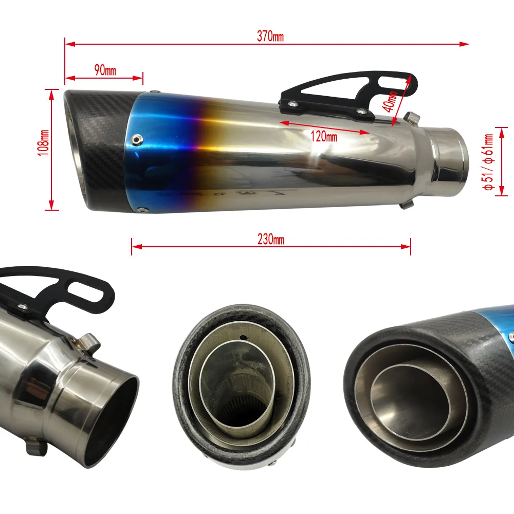 

Universal 36~51mm Motorcycle Exhaust Muffler Escape 250SB FU150 GSX-R150 GSR250S RM-Z250 GSX250R RM-Z250 V-Strom250 SV650X SV650