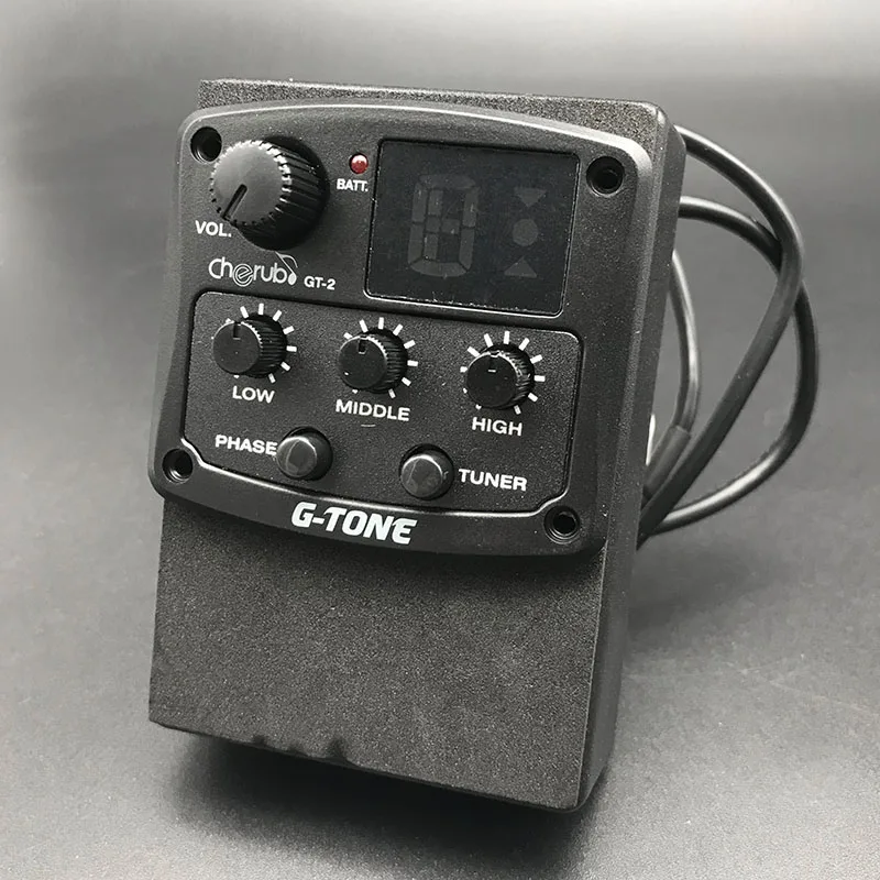 Cherub G-Tone GT-6/5/4/3 3Band 4-band Acoustic Guitar Equalizer with Tuner Guitarra Preamp Piezo Pickup for Folk Ukulele