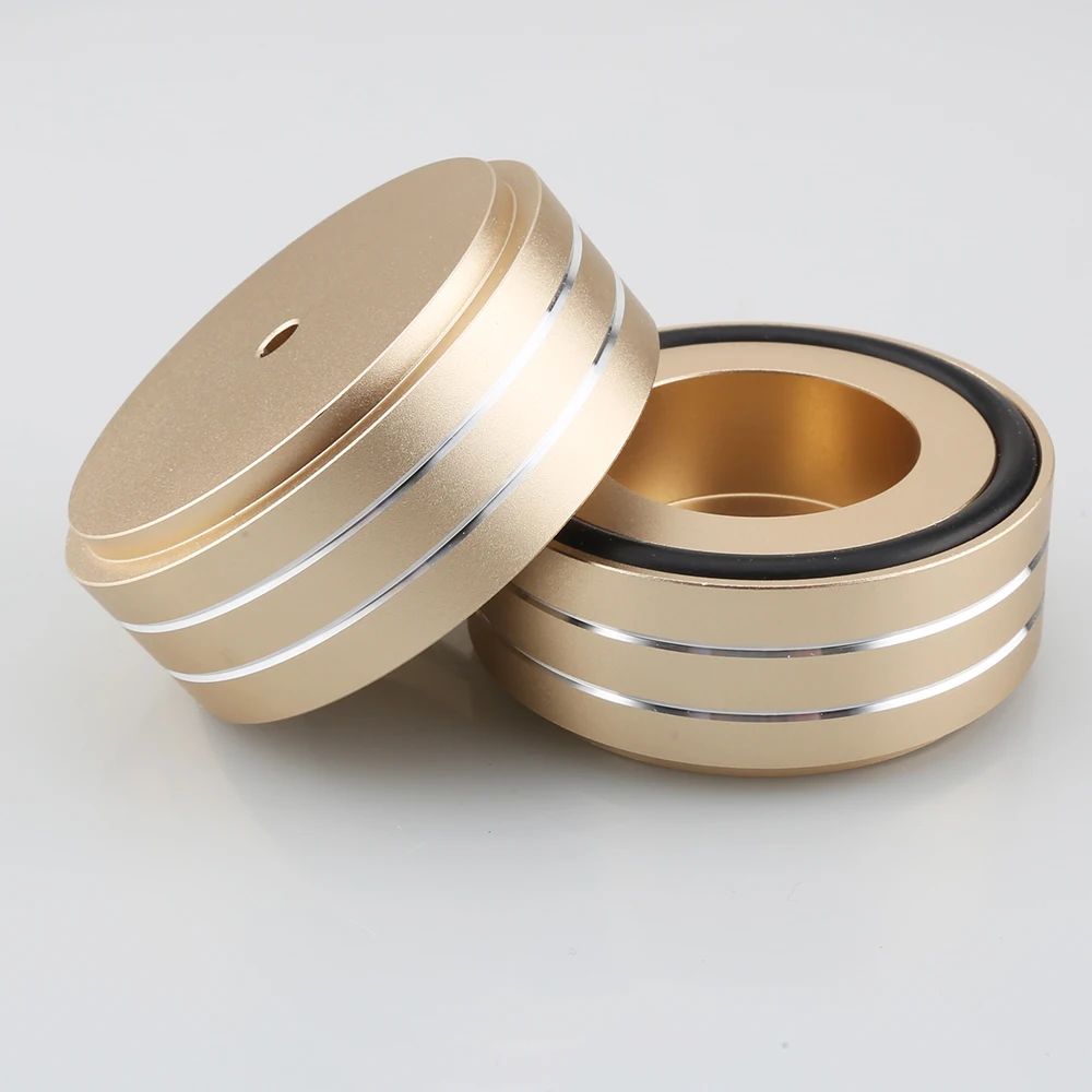 4Pcs 55X22มม.อลูมิเนียม HIFI AMP ลำโพงแยกขาตั้งแผ่นเสียง DAC ฟุต Pad Gold ลำโพงฟุตหัวเครื่องขยายเสียง