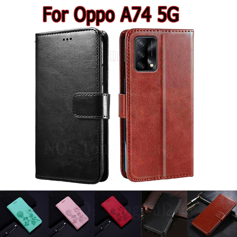 

Flip Case For Oppo A74 5G Cover CPH2197 Phone Protective Shell Funda On Oppo A 74 5g Case Wallet Stand Leather Book Etui Hoesje